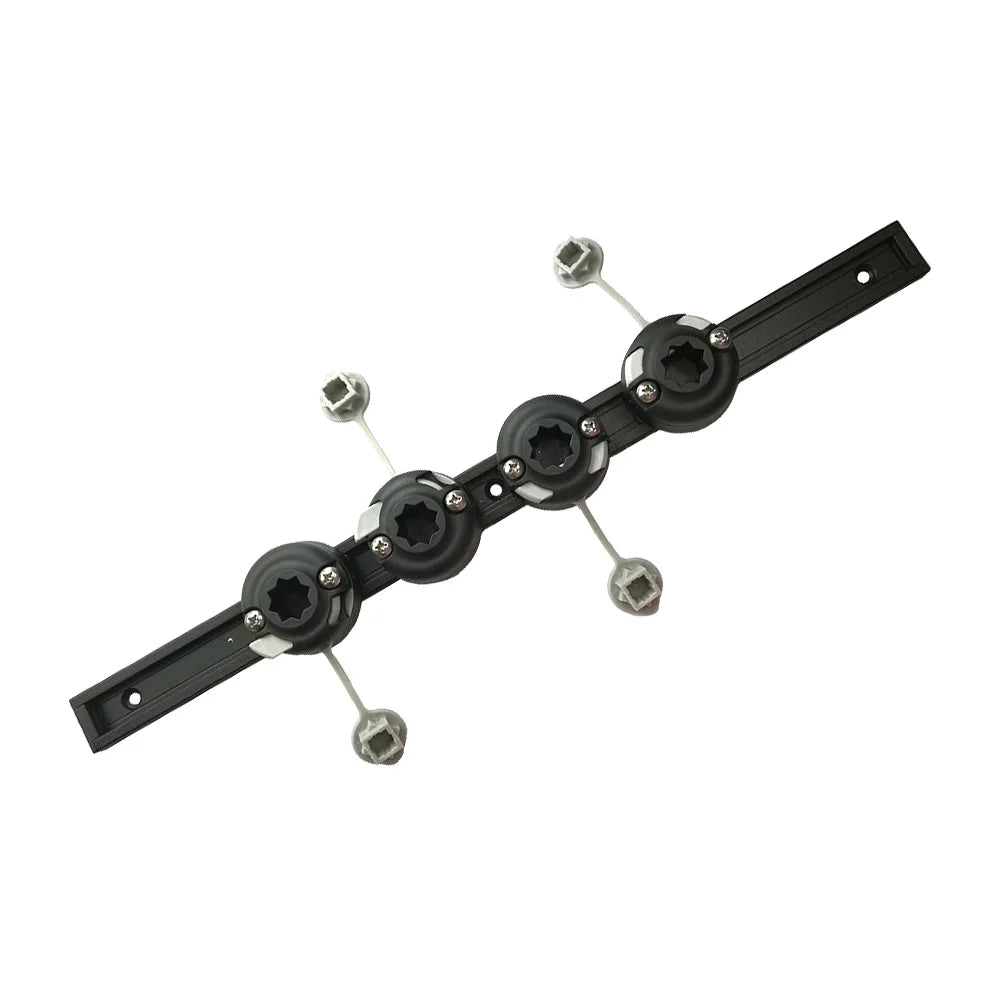 Kayak Track Rail System with 4 Rod Holder Mount Bases Adjustable Fishing Accessory Kit