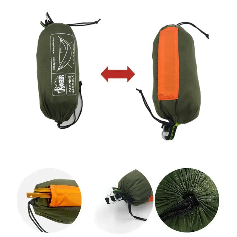 Portable Fishing Hammock with Mosquito Net and Tree Straps Lightweight Camping Hammock