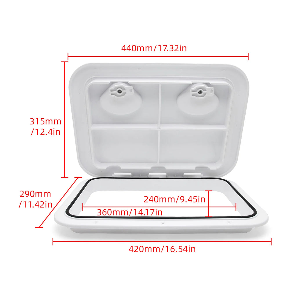Marine Deck Access Hatch Cover 420 x 290mm Waterproof ABS Inspection Hatch for Boat Yacht