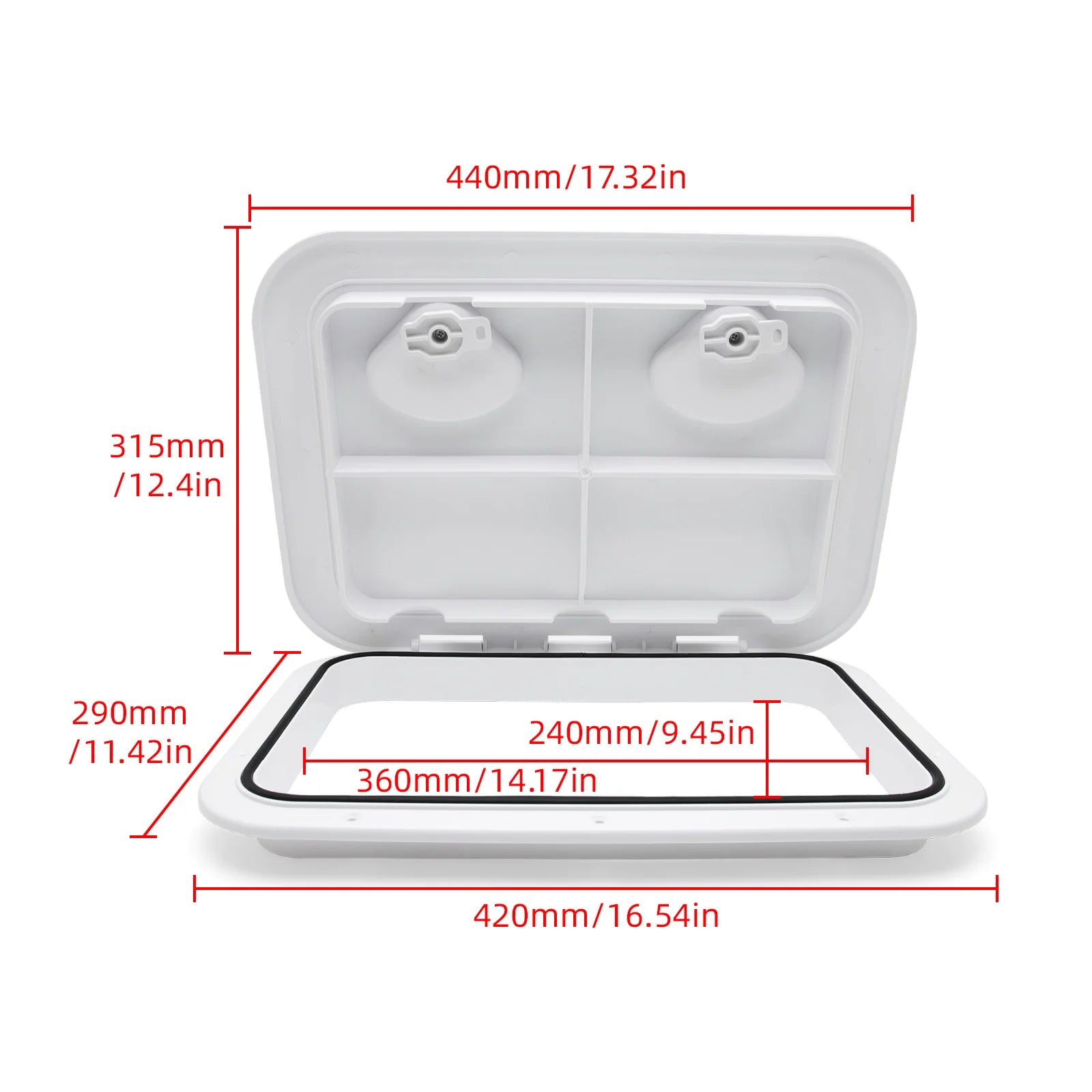 Marine Deck Access Hatch Cover 420 x 290mm Waterproof ABS Inspection Hatch for Boat Yacht