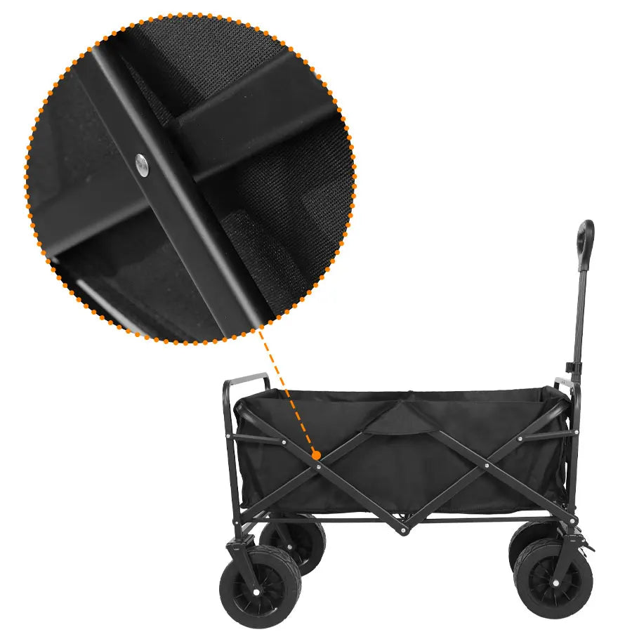 Heavy Duty Folding Wagon Cart with All Terrain Wheels Portable Outdoor Utility Trolley