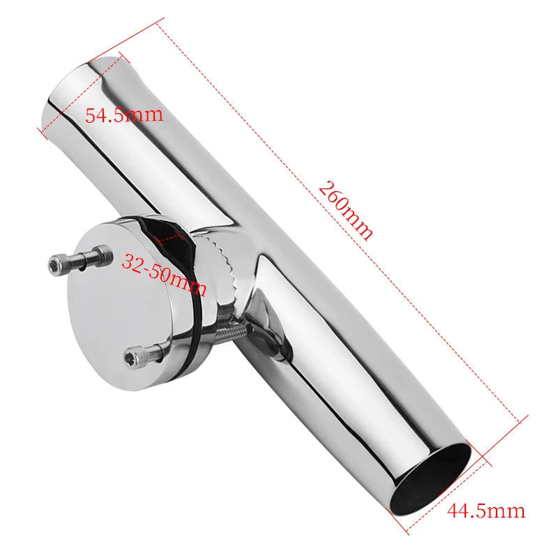 360° Adjustable Stainless Steel Boat Fishing Rod Holder Clamp Mount for Rails 19-50mm