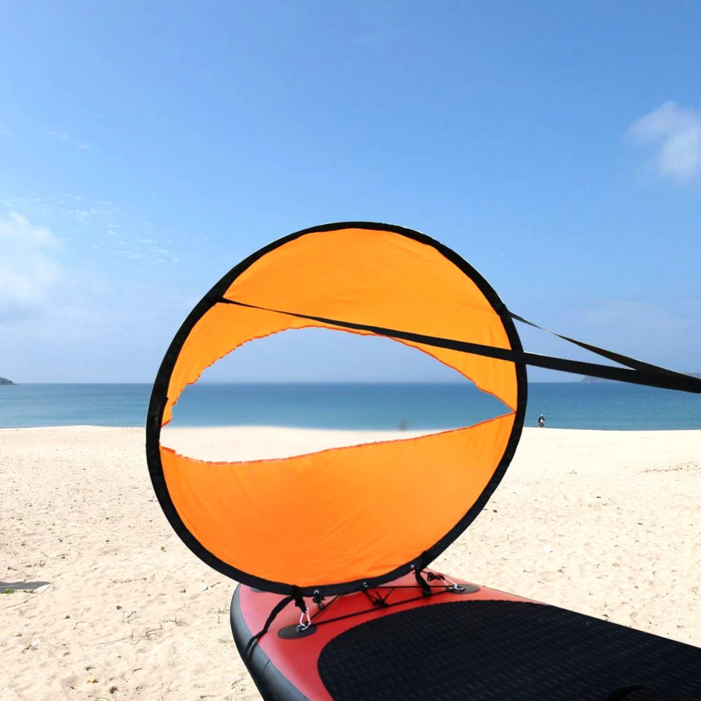 Foldable Kayak Wind Sail Waterproof Nylon Sail with Transparent Window and Storage Bag