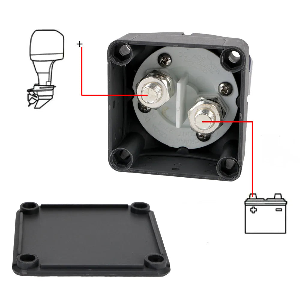 Heavy Duty Battery Selector Isolator Switch 12V-60V for Boat RV Truck and Marine Power Systems