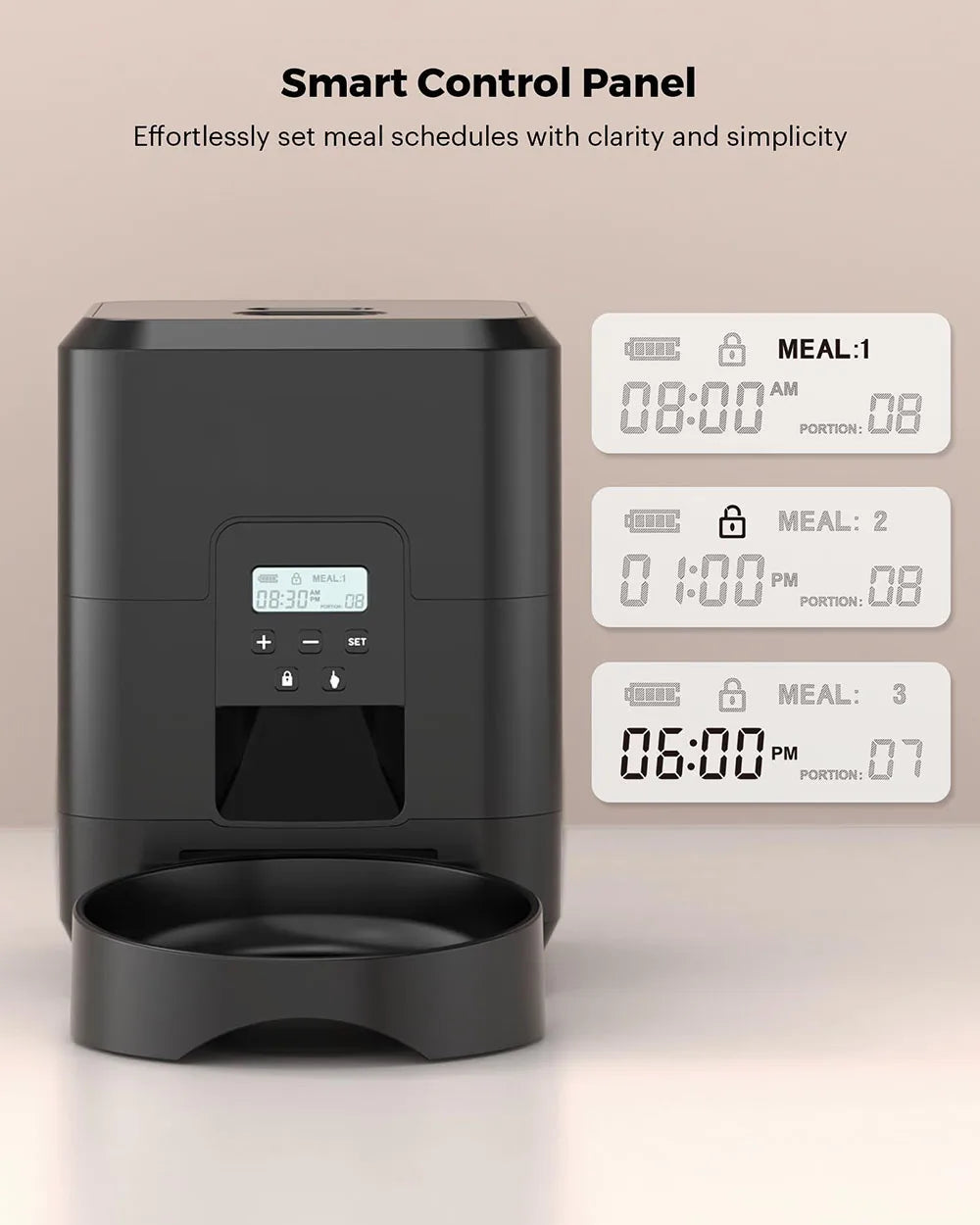 Automatic Pet Feeder with LCD Timer 2L Food Dispenser for Cats and Small Dogs