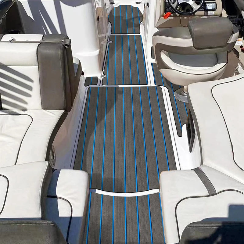 2400 x 450mm EVA Faux Teak Boat Deck Flooring Self Adhesive Marine Deck Mat