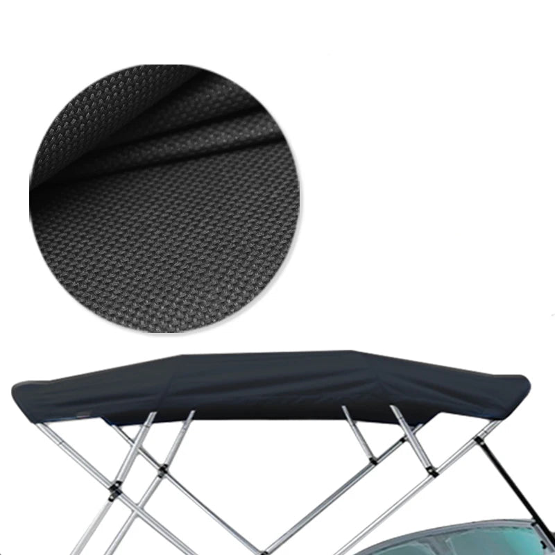 3 Bow Boat Bimini Top Replacement Canvas Black Waterproof 155–229cm