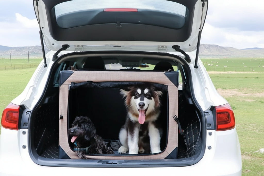 Foldable Soft Pet Travel Crate with Cushion and Carry Handles for Dogs and Cats
