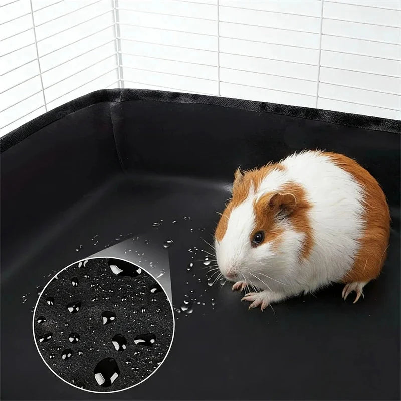 Foldable Waterproof Guinea Pig Cage Liner with Raised Edges for Rabbits and Small Pets