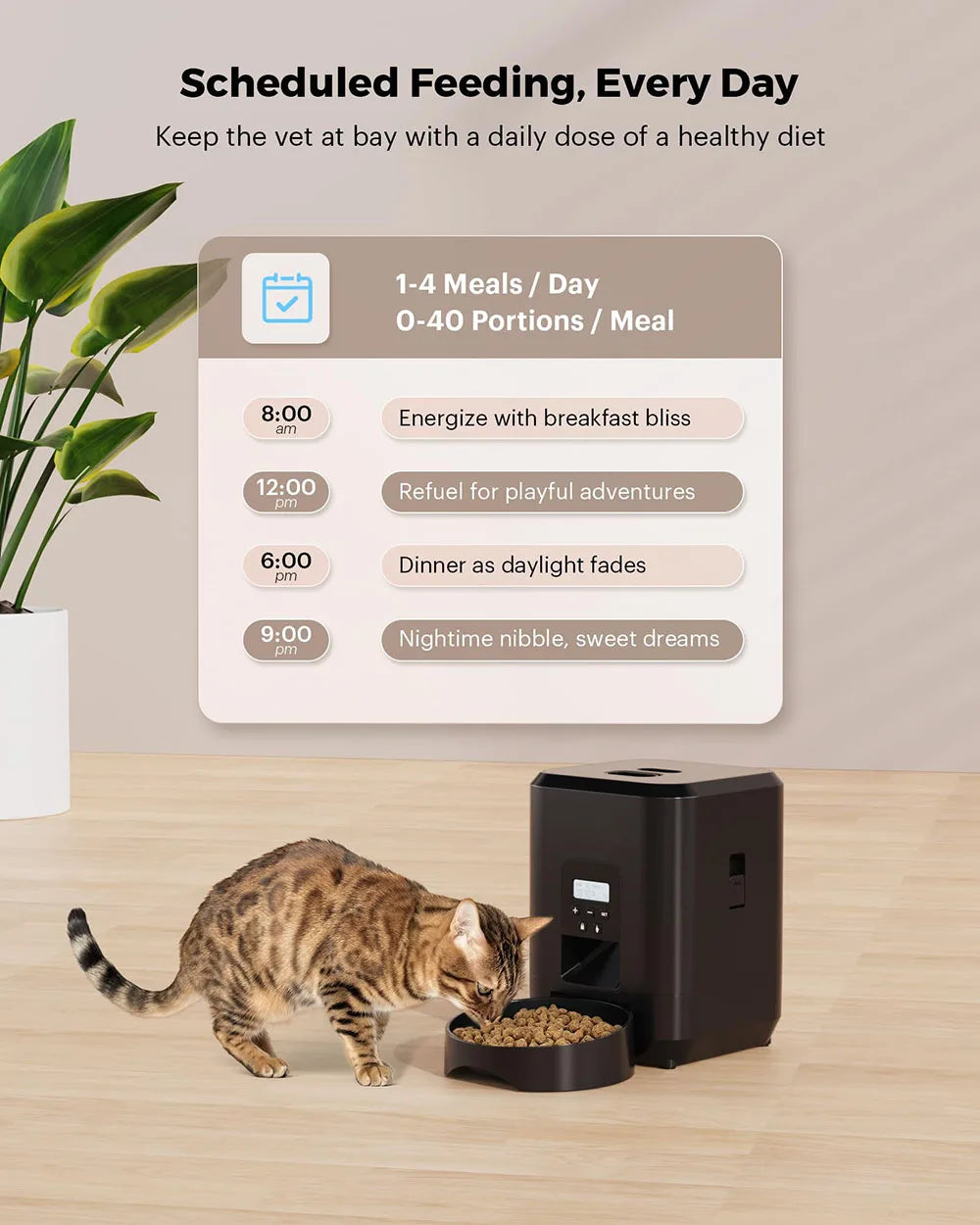 Smart WiFi Pet Feeder with App Control 2L Automatic Cat & Dog Food Dispenser
