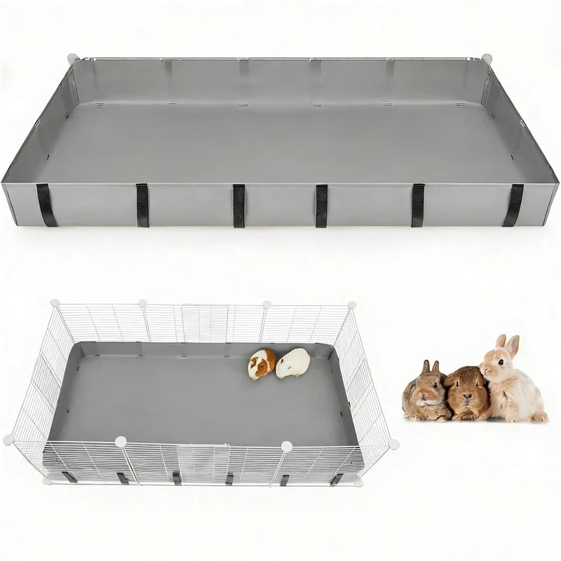Foldable Waterproof Guinea Pig Cage Liner with Raised Edges for Rabbits and Small Pets