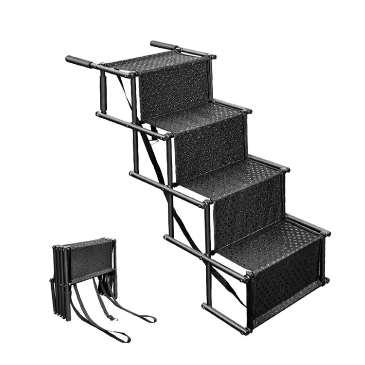 Foldable Pet Ladder for Cars SUVs and Trucks Portable Dog Steps with Steel Frame 80kg Capacity