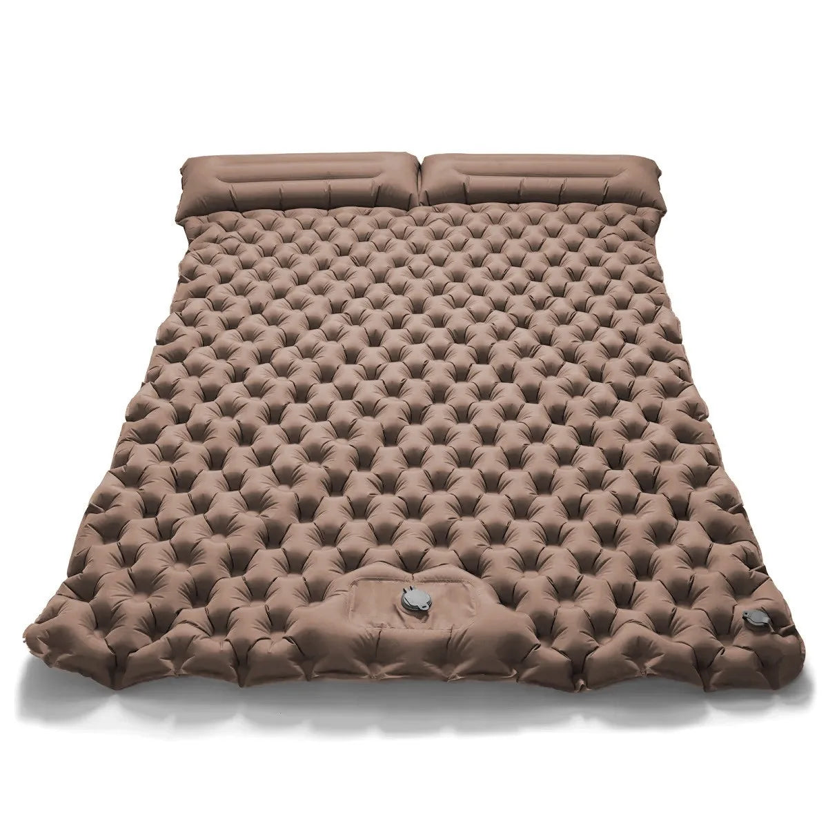 Double Inflatable Camping Mat with Built-In Foot Pump, Waterproof Outdoor Air Bed