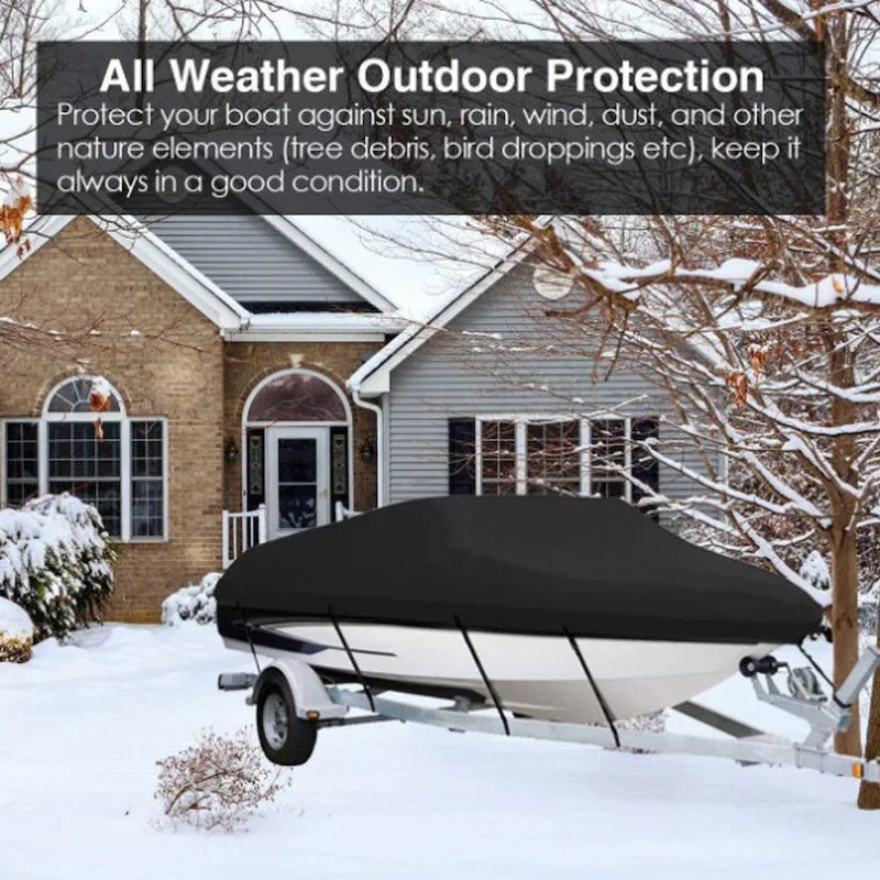 Waterproof Trailerable Boat Cover Heavy Duty Marine Storage Cover with Storage Bagr