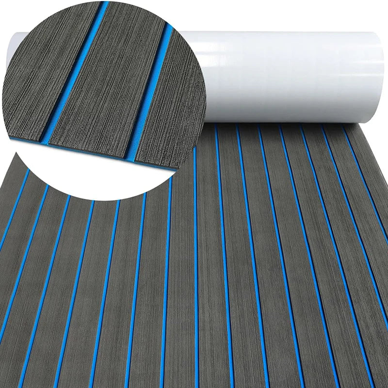 2400 x 450mm EVA Faux Teak Boat Deck Flooring Self Adhesive Marine Deck Mat