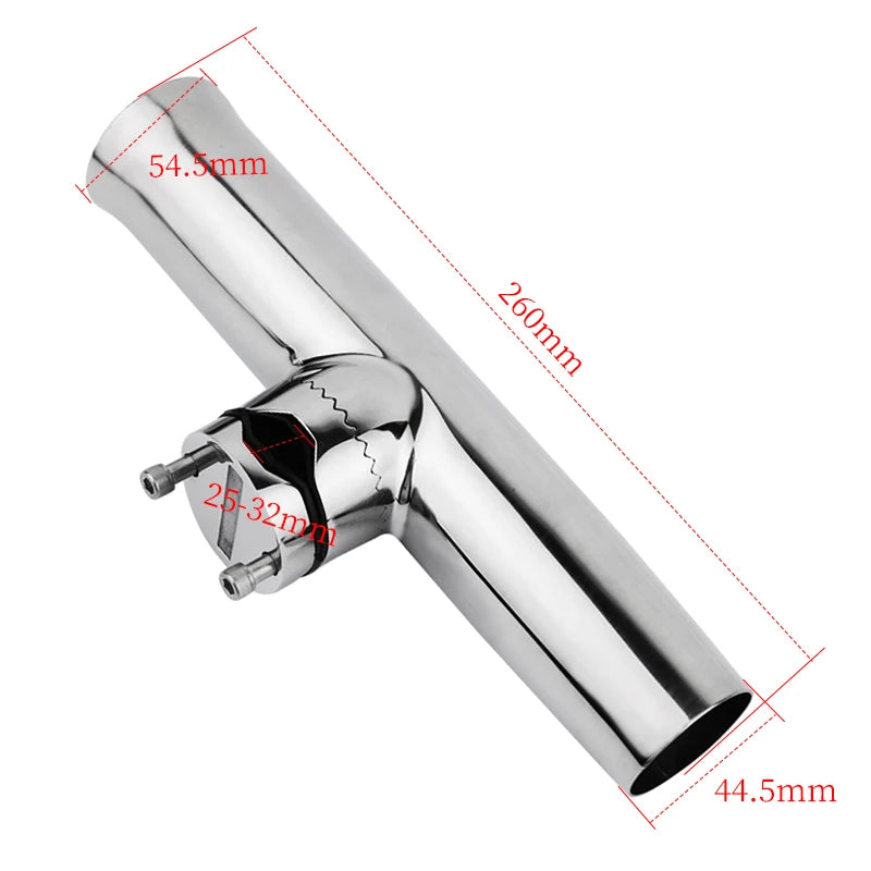 360° Adjustable Stainless Steel Boat Fishing Rod Holder Clamp Mount for Rails 19-50mm
