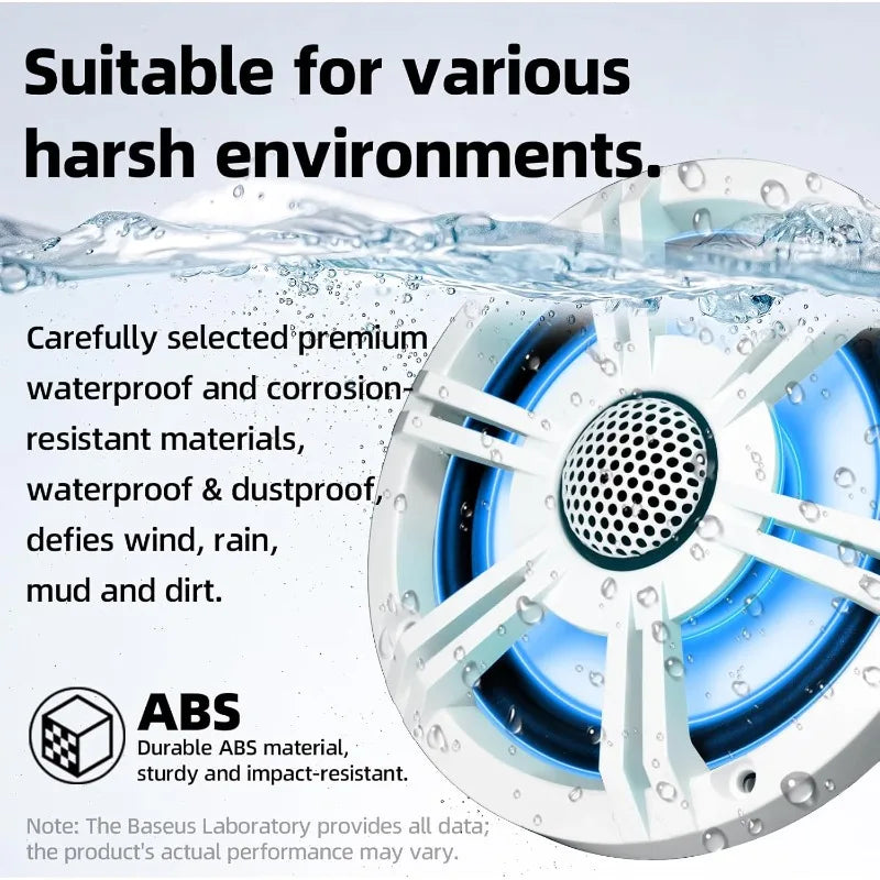 6.5 Inch Marine Coaxial Boat Speaker IPX6 Waterproof UV Resistant 2 Way Audio Speaker 1 Piece
