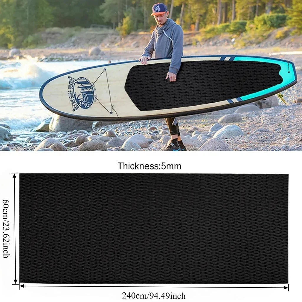2400 x 600mm EVA Traction Pad Self Adhesive Non Slip Deck Grip for Surfboard SUP and Kayak