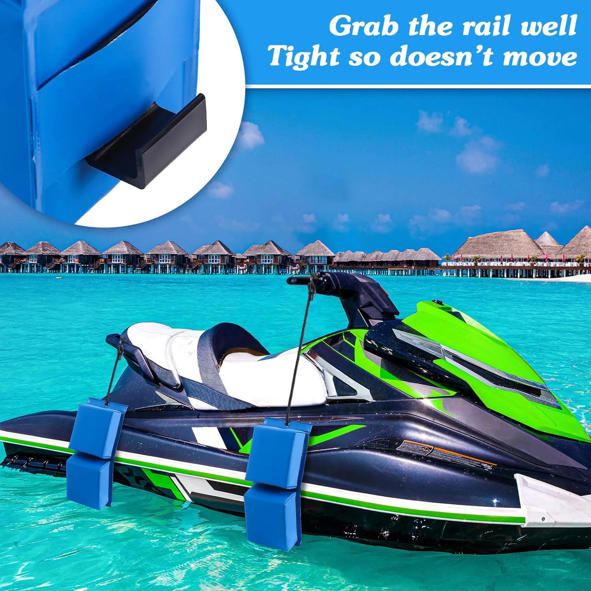 Portable PWC Fender Bumpers 2 Pack with Elastic Cords UV Resistant Dock Protection for Jet Skis