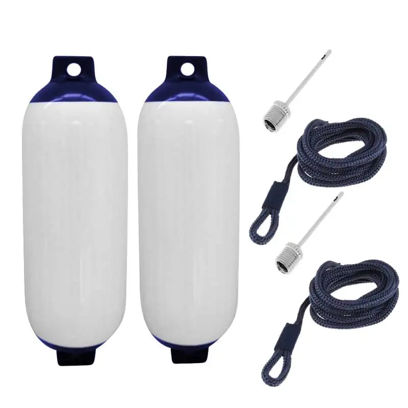 2-Pack Inflatable Boat Fenders, Heavy Duty PVC Dock Bumpers with Ropes