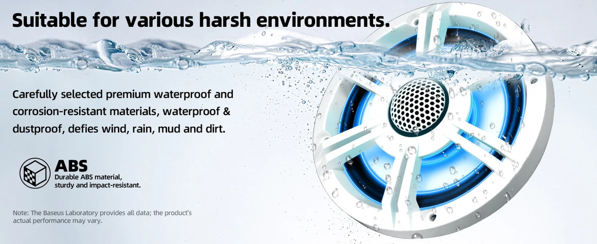 6.5 Inch Marine Coaxial Boat Speaker IPX6 Waterproof UV Resistant 2 Way Audio Speaker 1 Piece