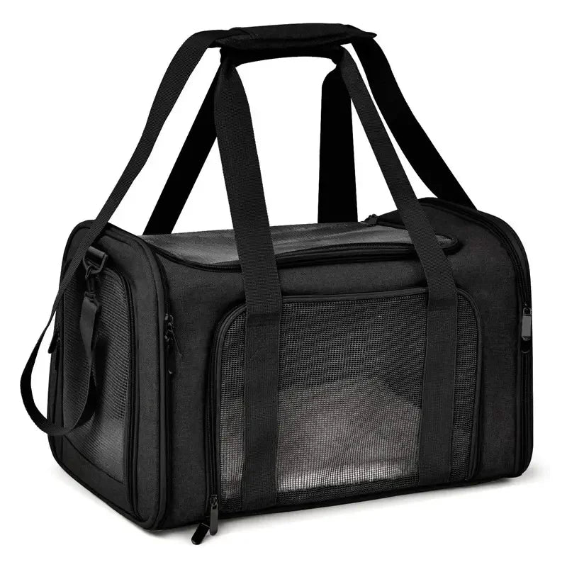 Portable Pet Carrier Travel Bag with Mesh Ventilation for Cats and Small Dogs
