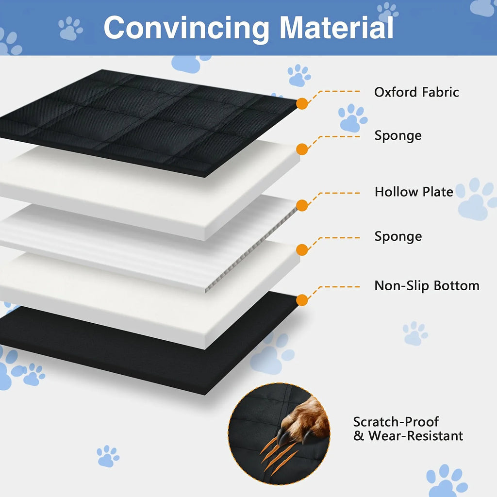 Waterproof Dog Seat Cover with Hard Bottom Back Seat Extender for Cars, SUVs and Trucks