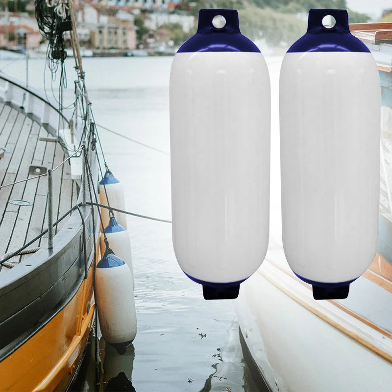 2-Pack Inflatable Boat Fenders, Heavy Duty PVC Dock Bumpers with Ropes
