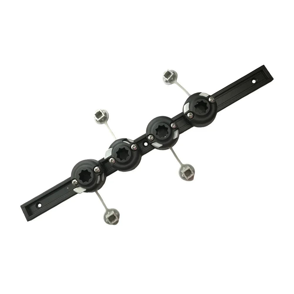 Kayak Track Rail System with 4 Rod Holder Mount Bases Adjustable Fishing Accessory Kit