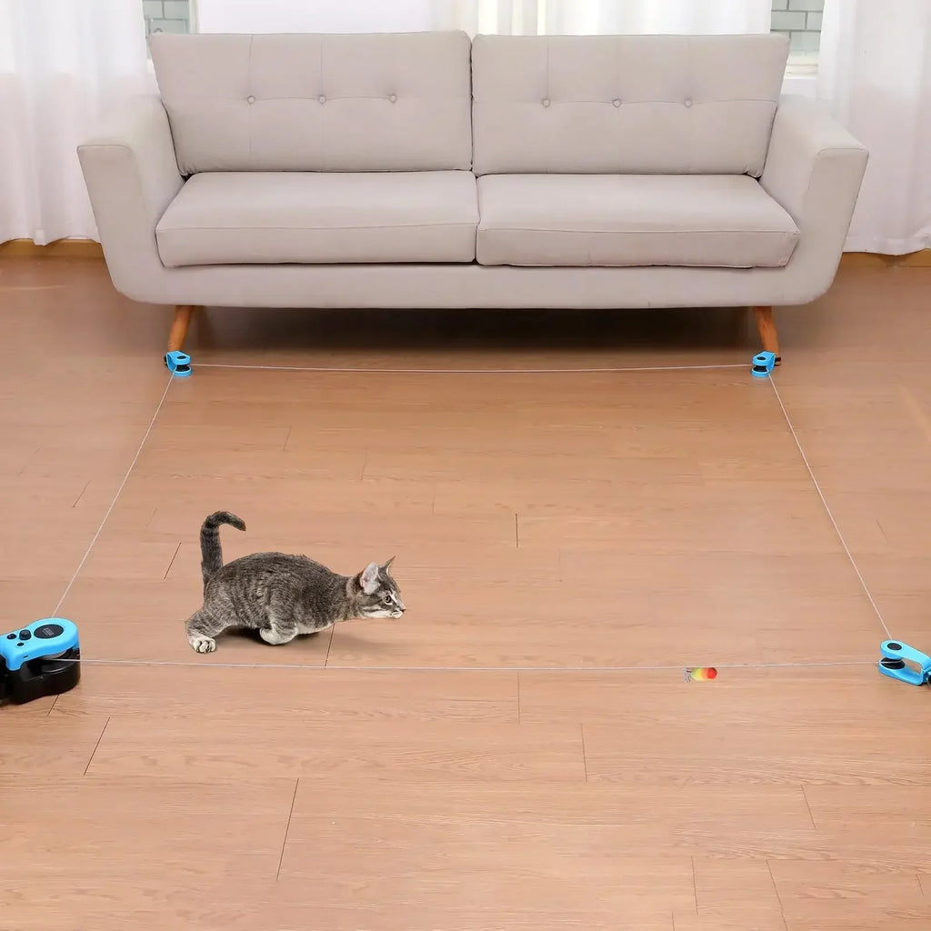 Rechargeable Interactive Cat Toy with Adjustable Speed and Automatic Chase Mode