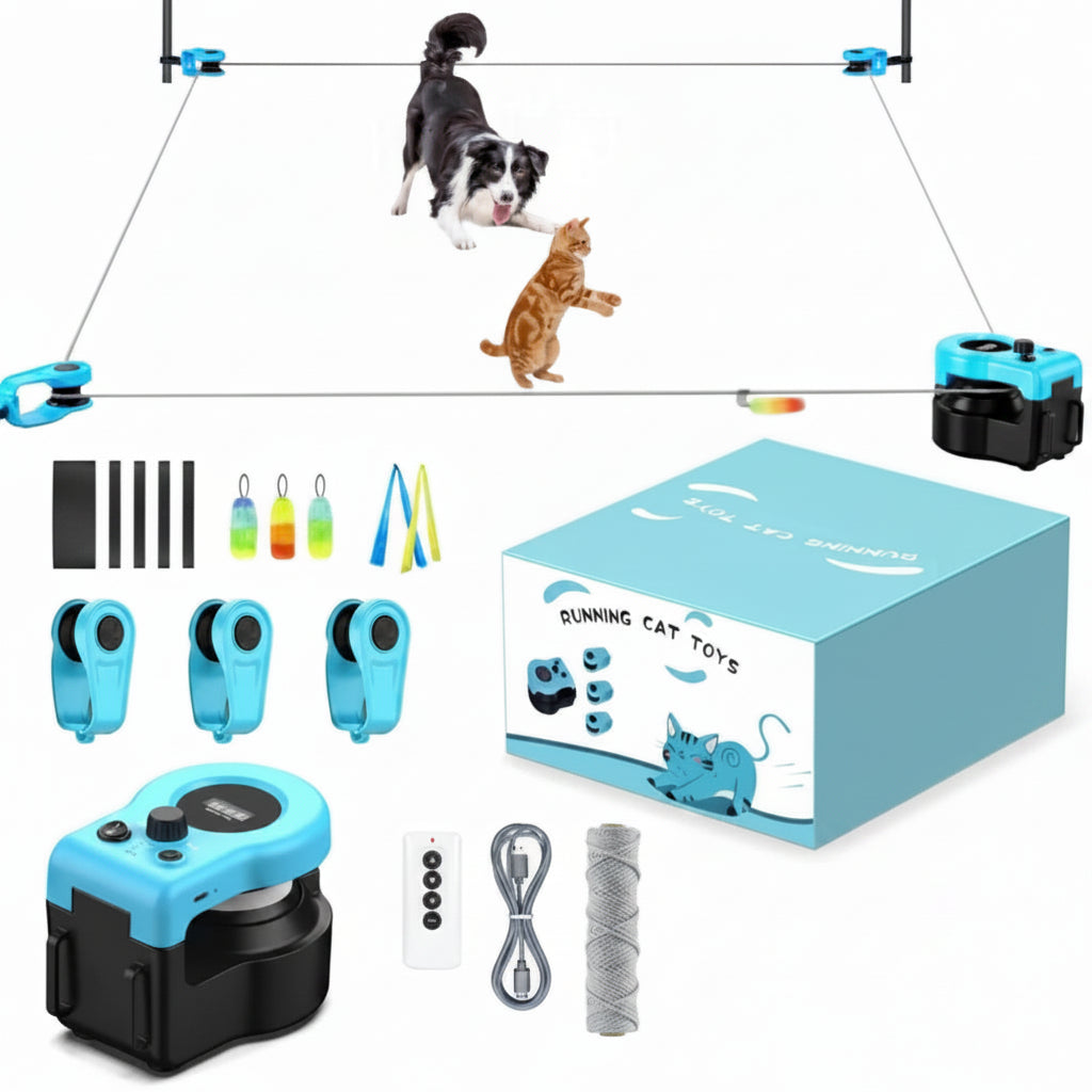 Rechargeable Interactive Cat Toy with Adjustable Speed and Automatic Chase Mode