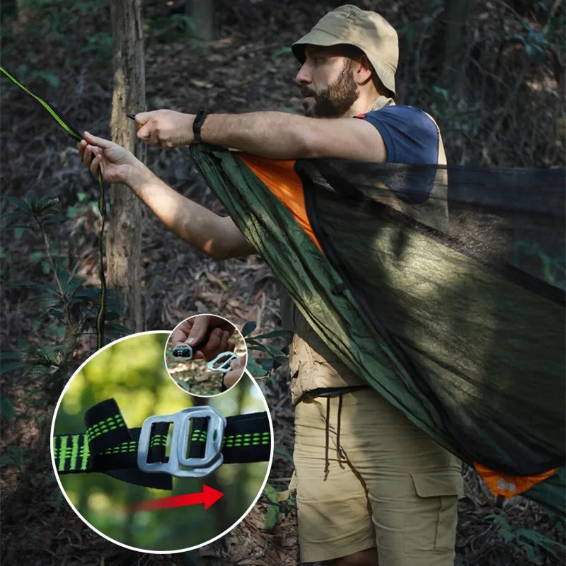 Portable Fishing Hammock with Mosquito Net and Tree Straps Lightweight Camping Hammock