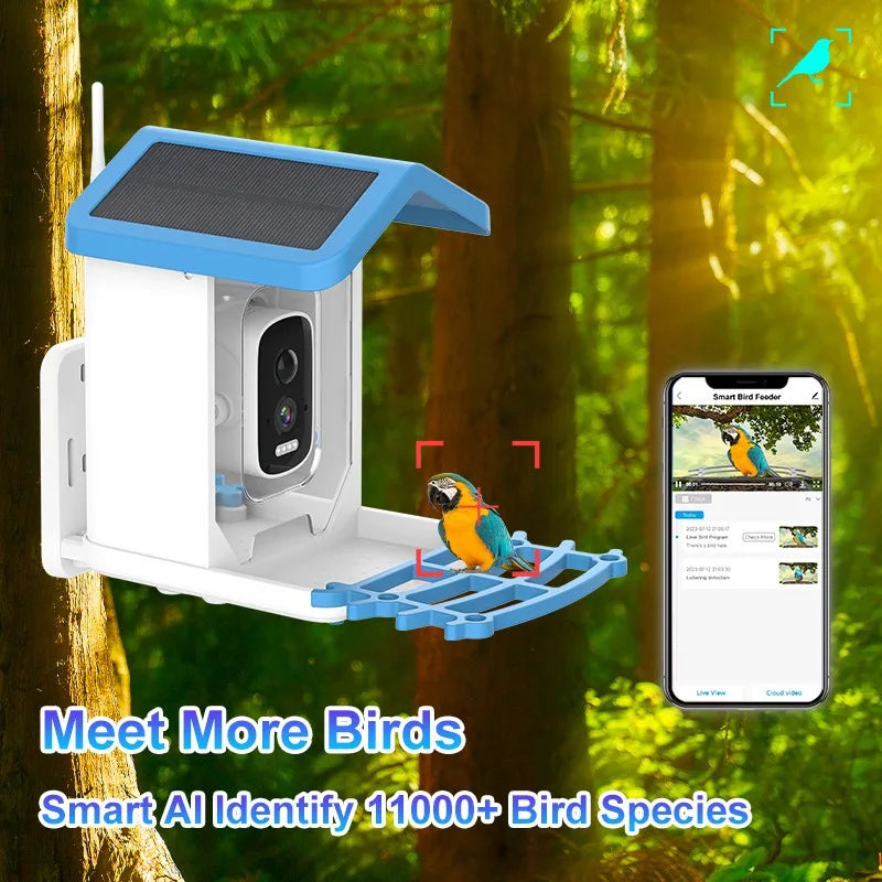 1.5L Solar Outdoor Bird Feeder Camera with Night Vision