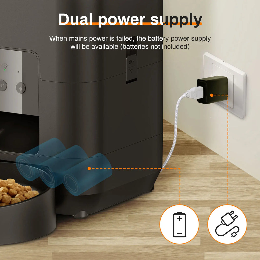 Automatic Pet Feeder with LCD Timer 2L Food Dispenser for Cats and Small Dogs