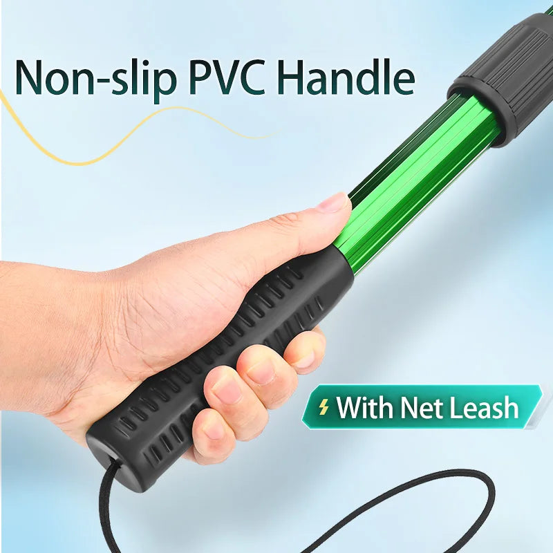 Foldable Telescopic Fishing Landing Net with Silicone Mesh and Aluminium Handle