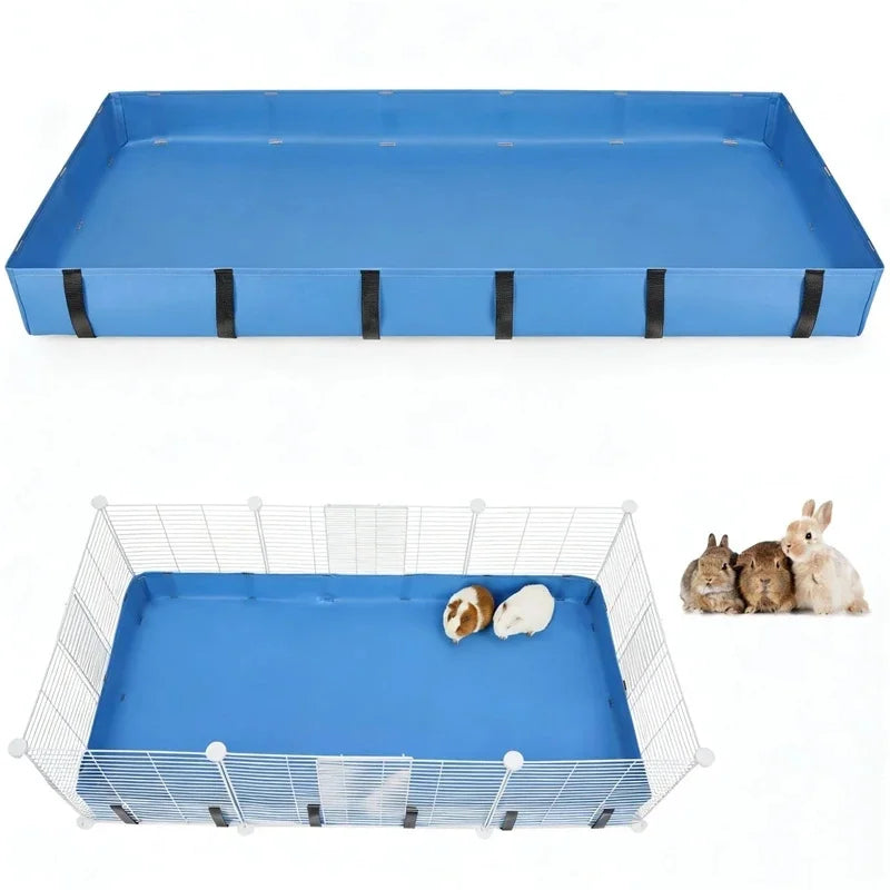 Foldable Waterproof Guinea Pig Cage Liner with Raised Edges for Rabbits and Small Pets