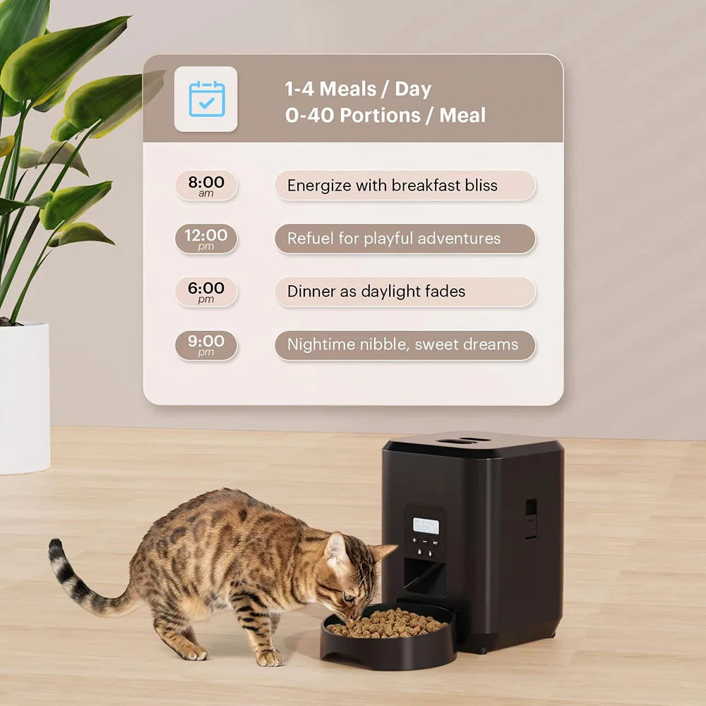 Automatic Pet Feeder with LCD Timer 2L Food Dispenser for Cats and Small Dogs