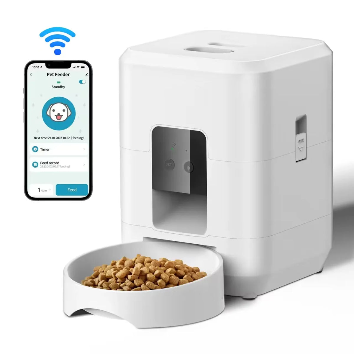 Smart WiFi Pet Feeder with App Control 2L Automatic Cat & Dog Food Dispenser
