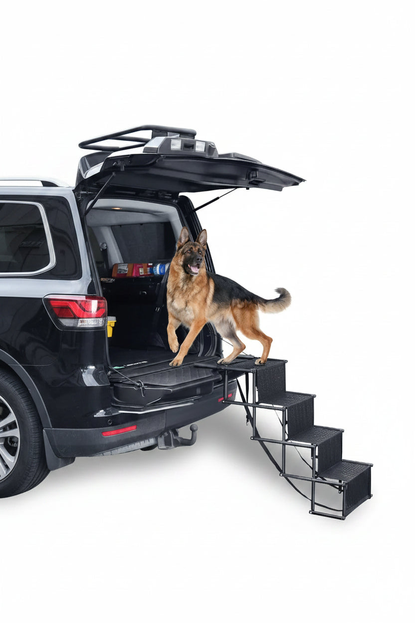 Foldable Pet Ladder for Cars SUVs and Trucks Portable Dog Steps with Steel Frame 80kg Capacity