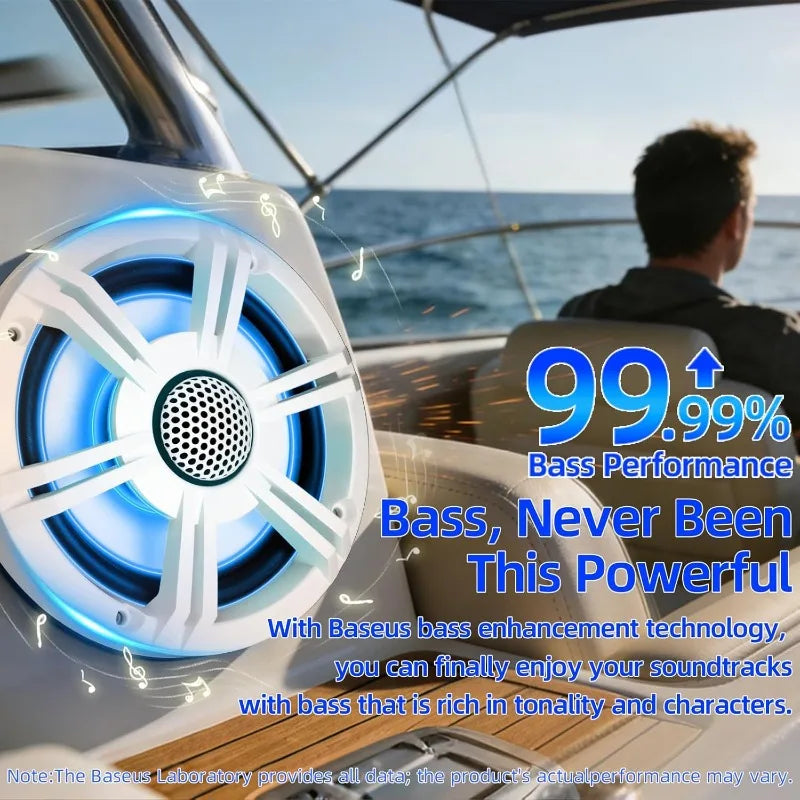 6.5 Inch Marine Coaxial Boat Speaker IPX6 Waterproof UV Resistant 2 Way Audio Speaker 1 Piece