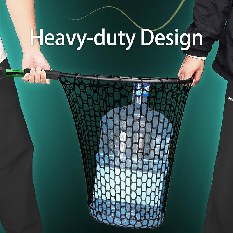 Foldable Telescopic Fishing Landing Net with Silicone Mesh and Aluminium Handle