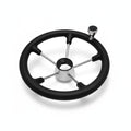 Boat Steering Wheel 13.5 Inch Stainless Steel 5 Spoke Marine Wheel with Control Knob