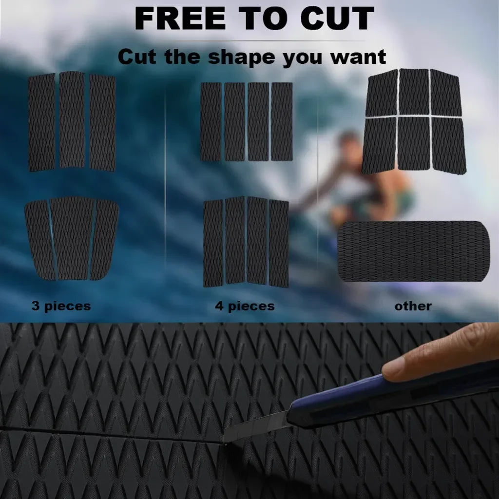 2400 x 600mm EVA Traction Pad Self Adhesive Non Slip Deck Grip for Surfboard SUP and Kayak