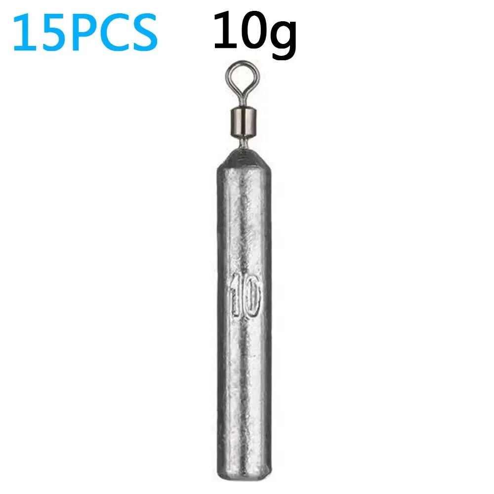Fishing Sinker Weight Set, 15-Piece Bullet Tube Weights (5g/10g/20g)