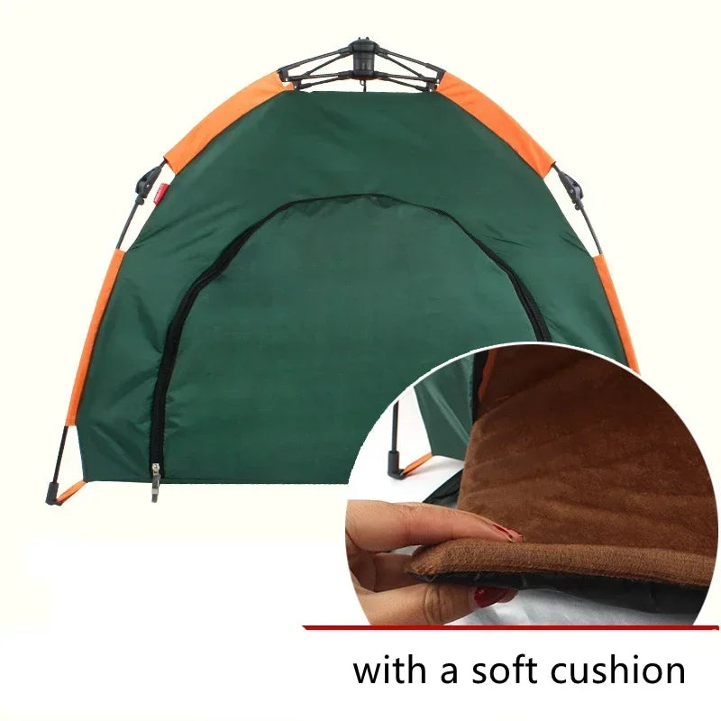 Waterproof Pop Up Pet Tent with Cushion for Dogs & Cats Indoor Outdoor Portable Shelter