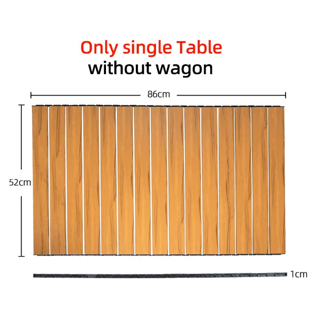 Portable Wooden Tabletop Accessory for Folding Wagon Camping Picnic Table Insert