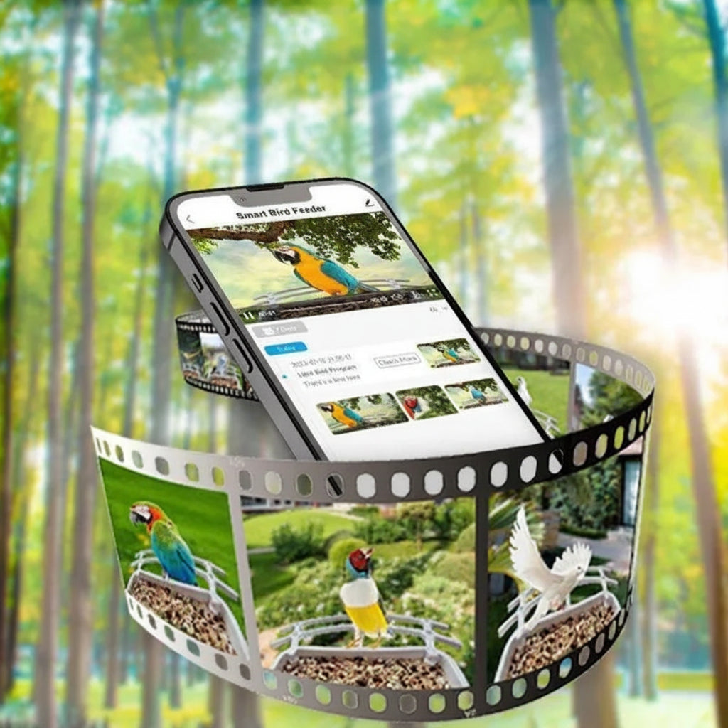 1.5L Solar Outdoor Bird Feeder Camera with Night Vision