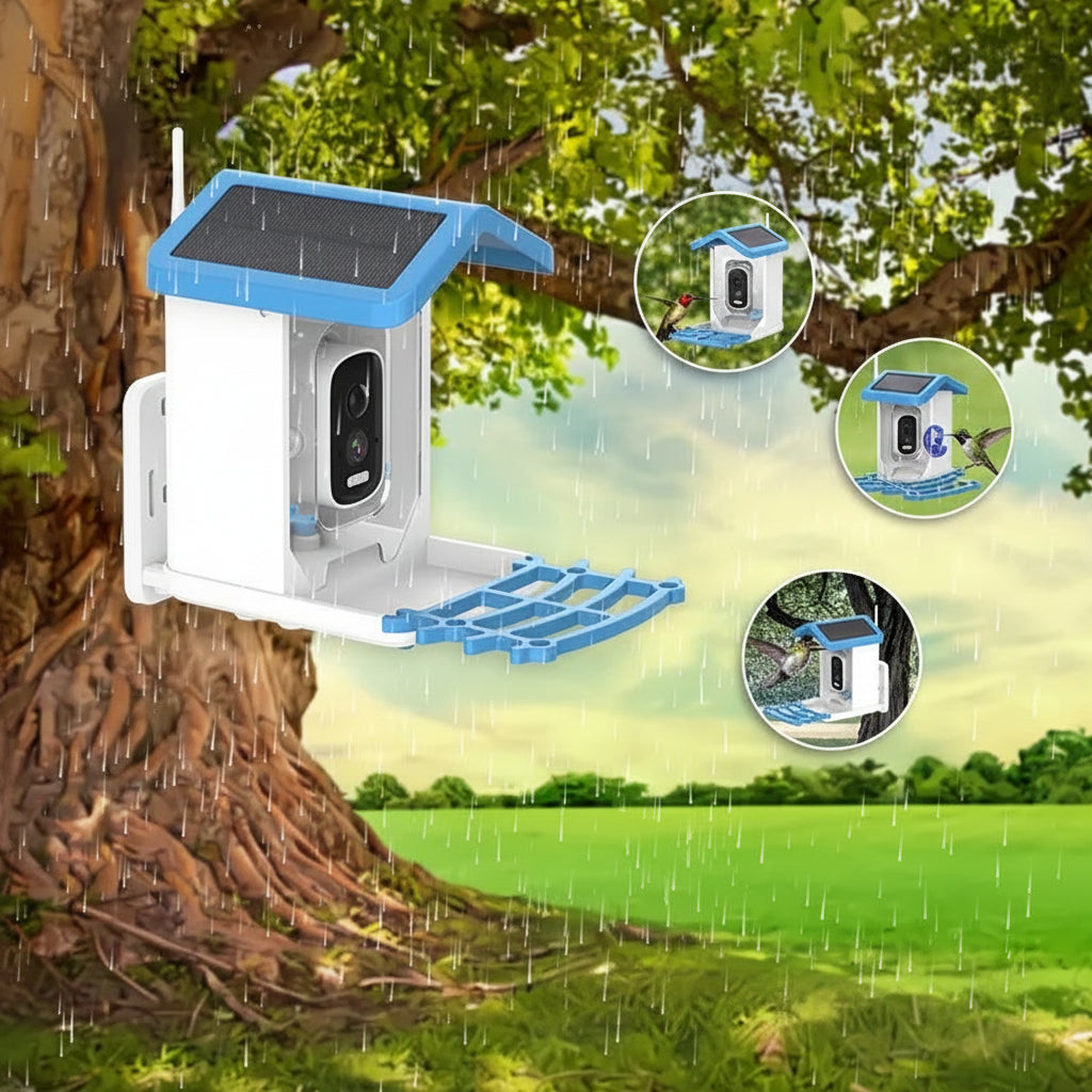 1.5L Solar Outdoor Bird Feeder Camera with Night Vision