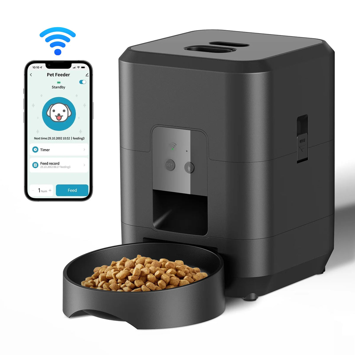 Smart WiFi Pet Feeder with App Control 2L Automatic Cat & Dog Food Dispenser