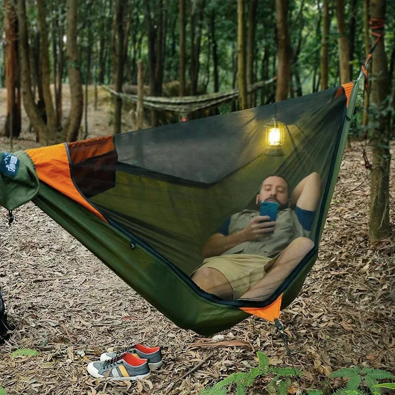 Portable Fishing Hammock with Mosquito Net and Tree Straps Lightweight Camping Hammock